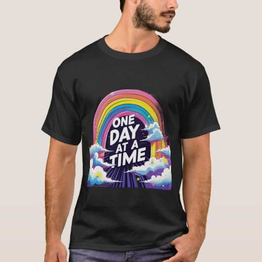 One Day at a Time – Rainbow Mental Health T-Shirt Tシャツ (正面)