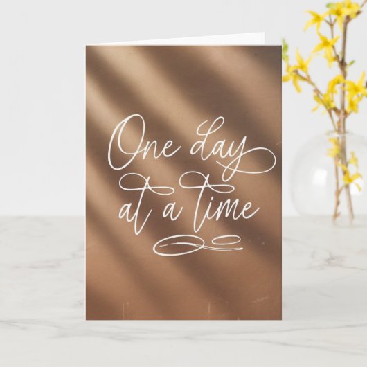 "One Day at a Time" Script Encouragement Card カード (黄色い花)