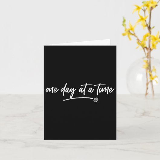 One Day At A Time Sitive Motivational Quote Saying カード (黄色い花)