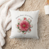 One Day at a Time Throw Pillow Affirmation クッション (ブランケット)