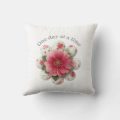 One Day at a Time Throw Pillow Affirmation クッション (裏面)