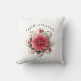One Day at a Time Throw Pillow Affirmation クッション