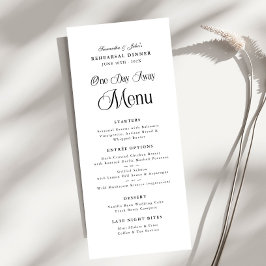 One Day Away Modern Elegant  Rehearsal Dinner メニュー