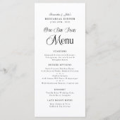 One Day Away Modern Elegant  Rehearsal Dinner メニュー (正面)