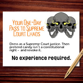 One-Day Pass to Supreme Court Chaos Halloween カード