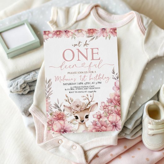 One-deer-ful 1st Birthday Invitation 招待状
