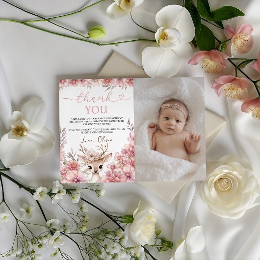 One-deer-ful Photo Thank You Card 招待状