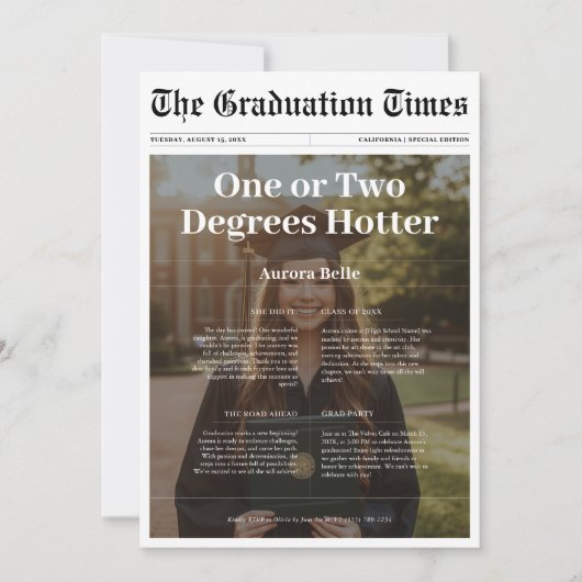 One Degrees Hotter 2025卒業新聞写真 招待状 (正面)