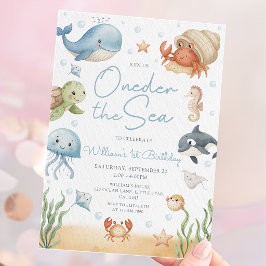 One-der The Sea 1st Birthday Under The Sea 招待状