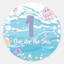 One-der The Sea First Birthday Party  ラウンドシール