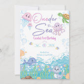 One-der the Sea Pastel Birthday Invitation 招待状 (正面)