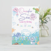 One-der the Sea Pastel Birthday Invitation 招待状 (スタンド正面)