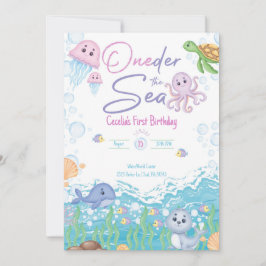 One-der the Sea Pastel Birthday Invitation 招待状