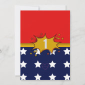 One-Der Woman, Superhero 1st Birthday  招待状 (裏面)