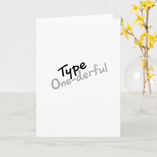 One-derfulの糖尿病T1Dの糖尿病の認識度をタイプして下さい カード (黄色い花)