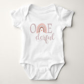 ONE derful 1th Birthday Onsie, Baby girls First ベビーボディスーツ (正面)