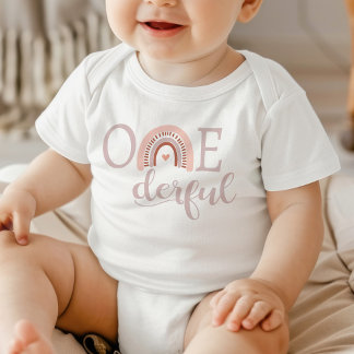 ONE derful 1th Birthday Onsie, Baby girls First ベビーボディスーツ