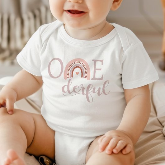 ONE derful 1th Birthday Onsie, Baby girls First ベビーボディスーツ