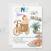 ONE- derful Boy 1st Birthday - 男の子の初めての誕生日 招待状 (正面)