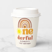 One - Derful Retro First Birthday with Boho Style 紙コップ (正面)