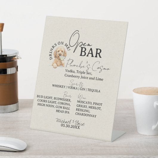 One Dog Wedding Signature Drink Open Bar 台座サイン (インサイチュ)