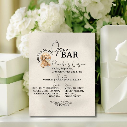 One Dog Wedding Signature Drink Open Bar 台座サイン