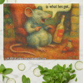 One Drunken' Mouse – Christmas Card Chaos キッチンタオル (折り畳み)