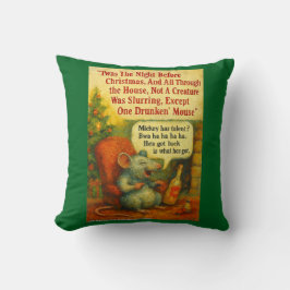 One Drunken' Mouse – Christmas Card Chaos クッション