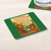 One Drunken' Mouse – Christmas Card Chaos スクエアペーパーコースター (アングル)