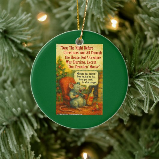 One Drunken' Mouse – Christmas Card Chaos セラミックオーナメント (ツリー)