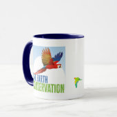 One Earth Conservationコーヒーマグブルーインテリア マグカップ (正面左)