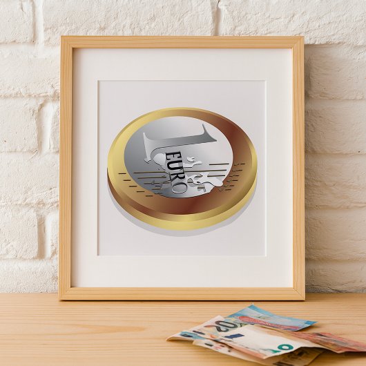 One Euro Coin Poster ポスター