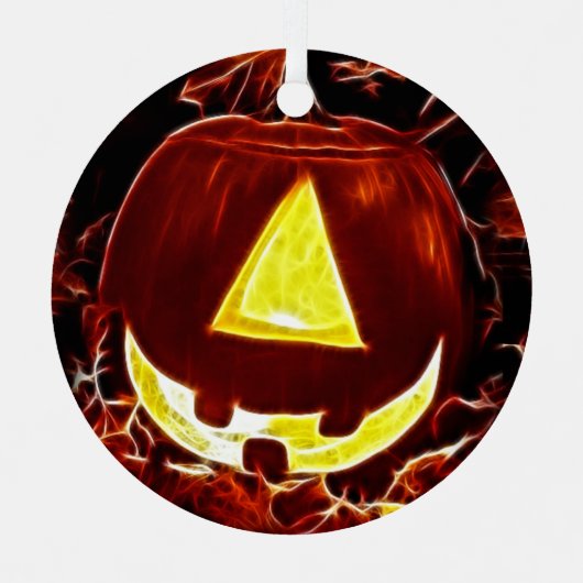 One Eyed Jack O-Lantern Halloween メタルオーナメント (正面)