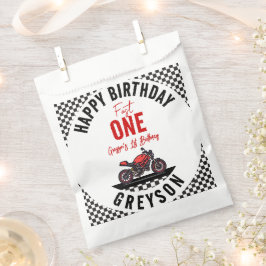 One Fast Race Motorcycle Boy 1st Birthday Party フェイバーバッグ