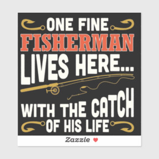 ONE FINE FISHERMEN Custom-Cut Vinyl Sticker シール