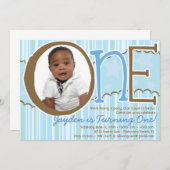 ONE - First誕生日招待状for Boys 招待状 (正面/裏面)