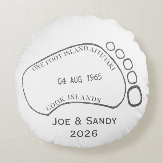 One Foot Island Aitutaki - Personal Cook Islands ラウンドクッション (正面)