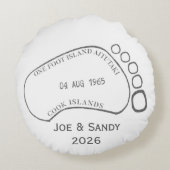 One Foot Island Aitutaki - Personal Cook Islands ラウンドクッション (裏面)