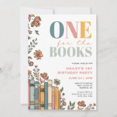 One For The Books 1st Birthday 招待状 (正面)