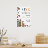 One For The Books 1st Birthday Welcome Sign ポスター (キッチン)