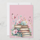 One For The Books Pink Fairytale First Birthday 招待状 (裏面)