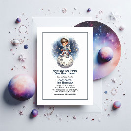 One Giant Leap Little Astromatt Birthdayパーティー 招待状