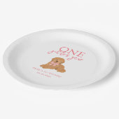 One Golden Year Doodle Puppy First Birthday Party ペーパープレート (アングル)