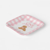 One Golden Year Golden Doodle Girls Birthday ペーパープレート (傾斜あり)