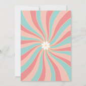 One Groovy Babeピンクデイジー70sレトロ1st Birthday 招待状 (裏面)