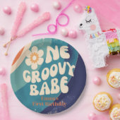 ONE Groovy Babe 1st誕生日Groovy One ペーパープレート (パーティー)
