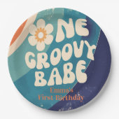 ONE Groovy Babe 1st誕生日Groovy One ペーパープレート (正面)