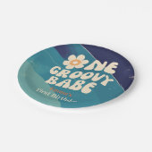 ONE Groovy Babe 1st Birthday Groovy Oneデイジー ペーパープレート (アングル)