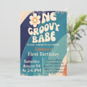 ONE Groovy Babe 1st Birthday Groovy Oneデイジー 招待状 (スタンド正面)