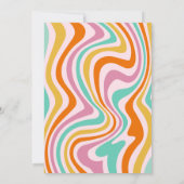 One Groovy Girlレトロ70sレインボー1st誕生日 招待状 (裏面)